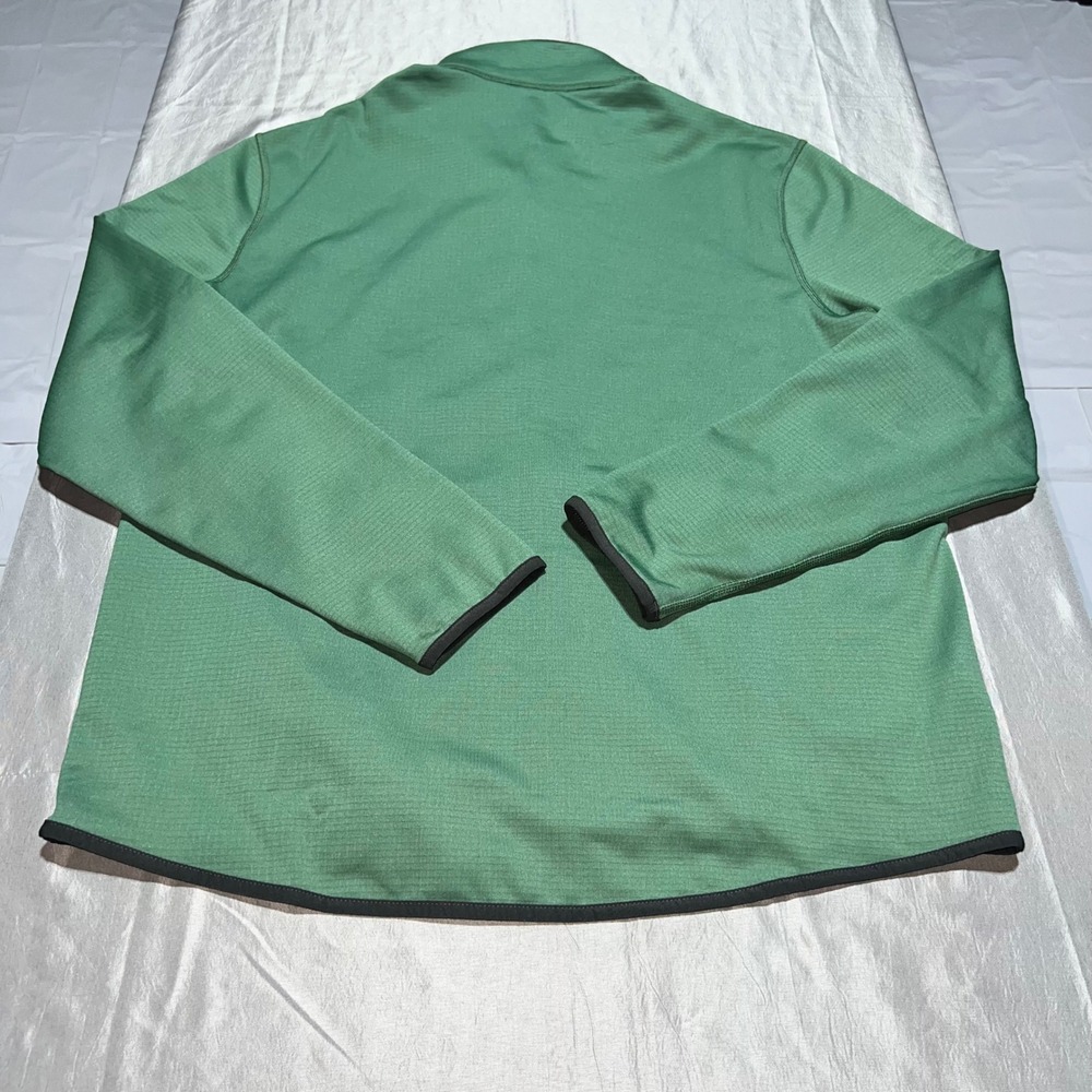 Eddie Bauer Mens Large Green Full Zip Grid Fleece Jacket Lightweight Outdoor L - Picture 16 of 16